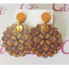 Pendientes de madera mandala flor
