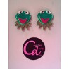 Pendientes mini rana gustavo metacrilato