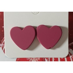 Pendientes corazon de arcilla polimerica y acero
