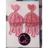 Pendientes medusas de metacrilato glitter