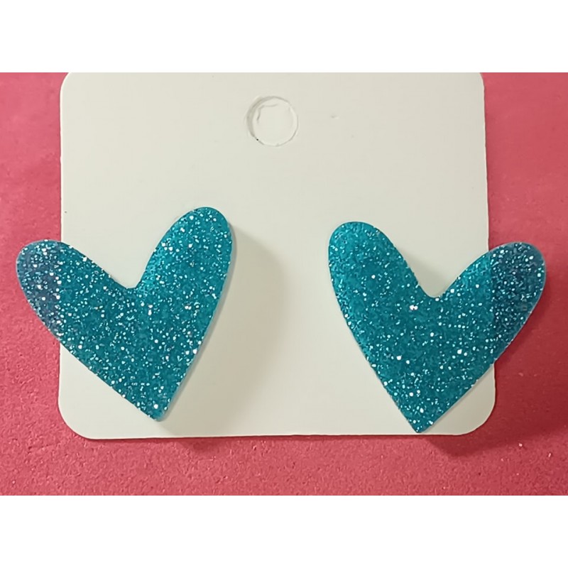 Pendientes mini corazon love en metacrilato