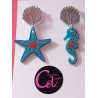 Pendientes estrella y caballito de mar