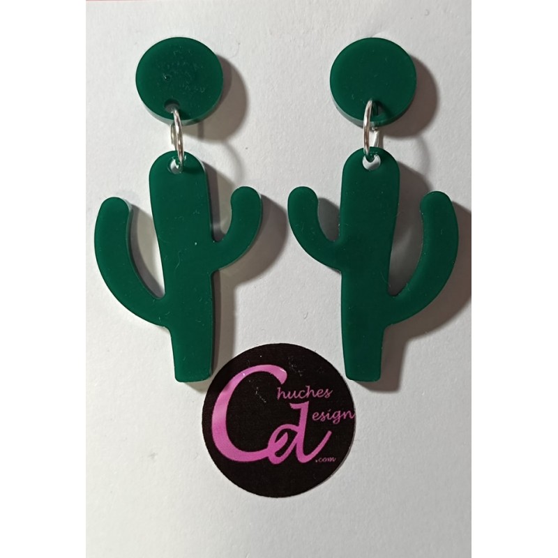 Pendientes cactus de resina