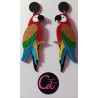 Pendientes loro de metacrilato