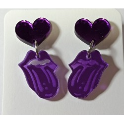 Pendientes Rolling corazones metacrilato