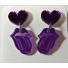 Pendientes Rolling corazones metacrilato