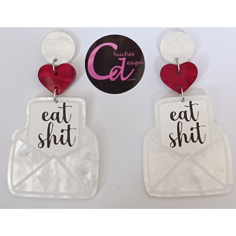 Pendientes cartas de amor nacaradas de metacrilato