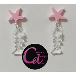 Pendientes raspas metacrilato
