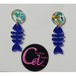 Pendientes raspas metacrilato