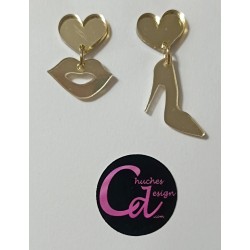 Pendientes labio y tacon...