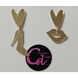 Pendientes labio y tacon...