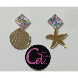 Pendientes concha y...