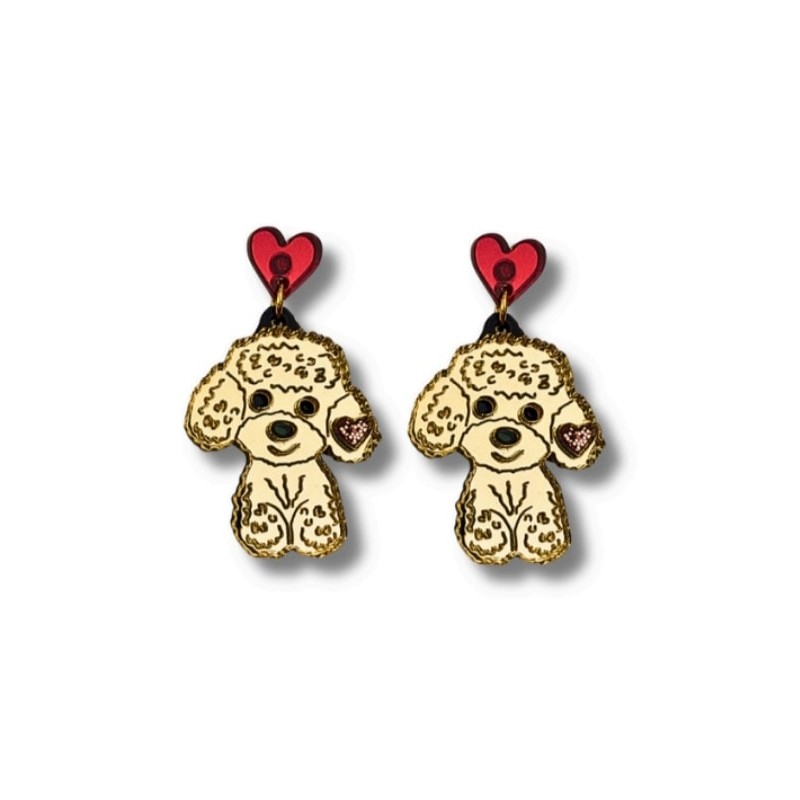 Pendientes perritos de metacrilato