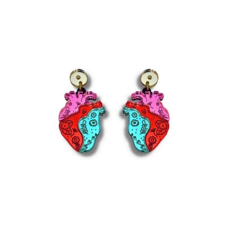 Pendientes corazon de metacrilato