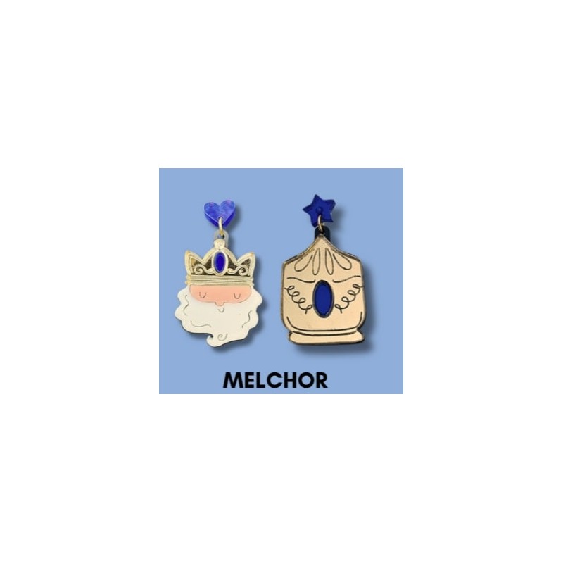 Pendientes Reyes Magos de metacrilato