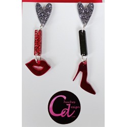 Pendientes labio y tacon...