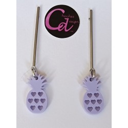 Pendientes de acero piñas...