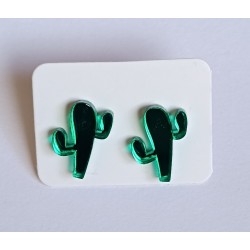 Pendientes cactus espejo